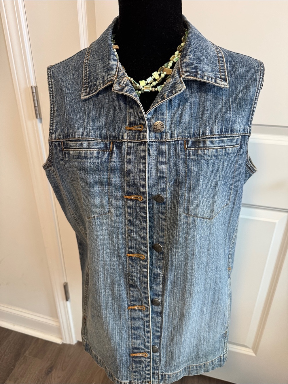 Chico's Soft Denim-Look Knit Jacket in Medium Blue